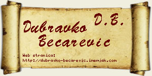 Dubravko Bećarević vizit kartica